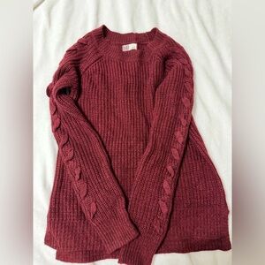 Heritage Cable Knit Sweater - Deep Red